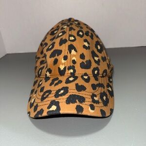 Adjustable Leopard Print Baseball Cap - Tan